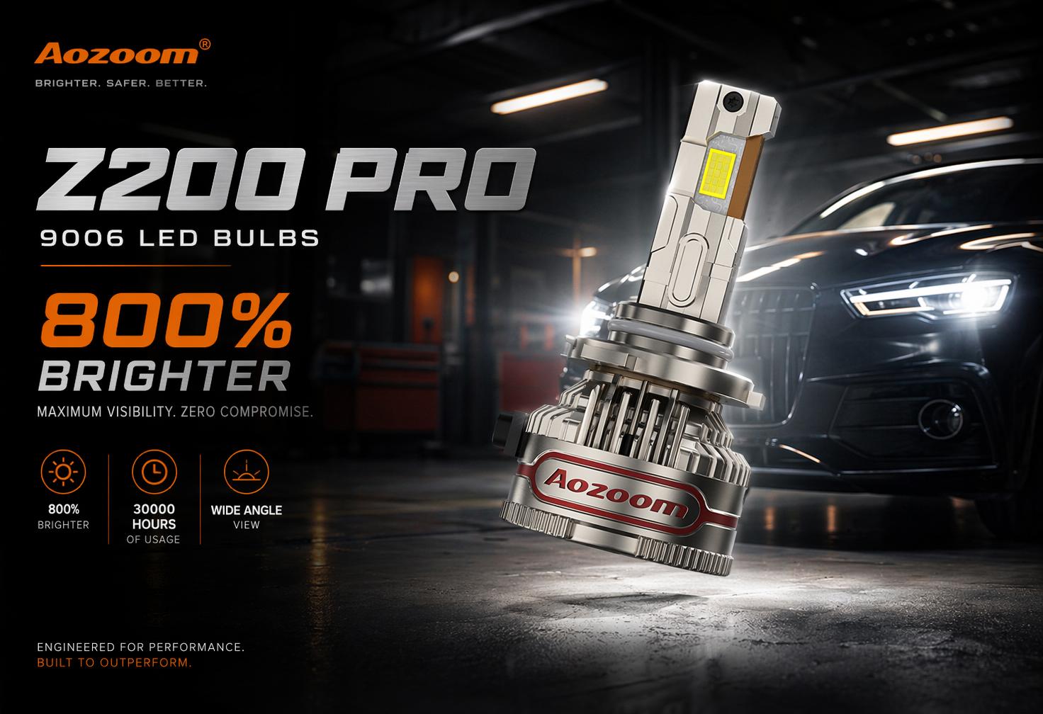 Aozoom Z-200 Pro Series 9006 LED Bulbs, Brightness 16000LM 150W detail 1