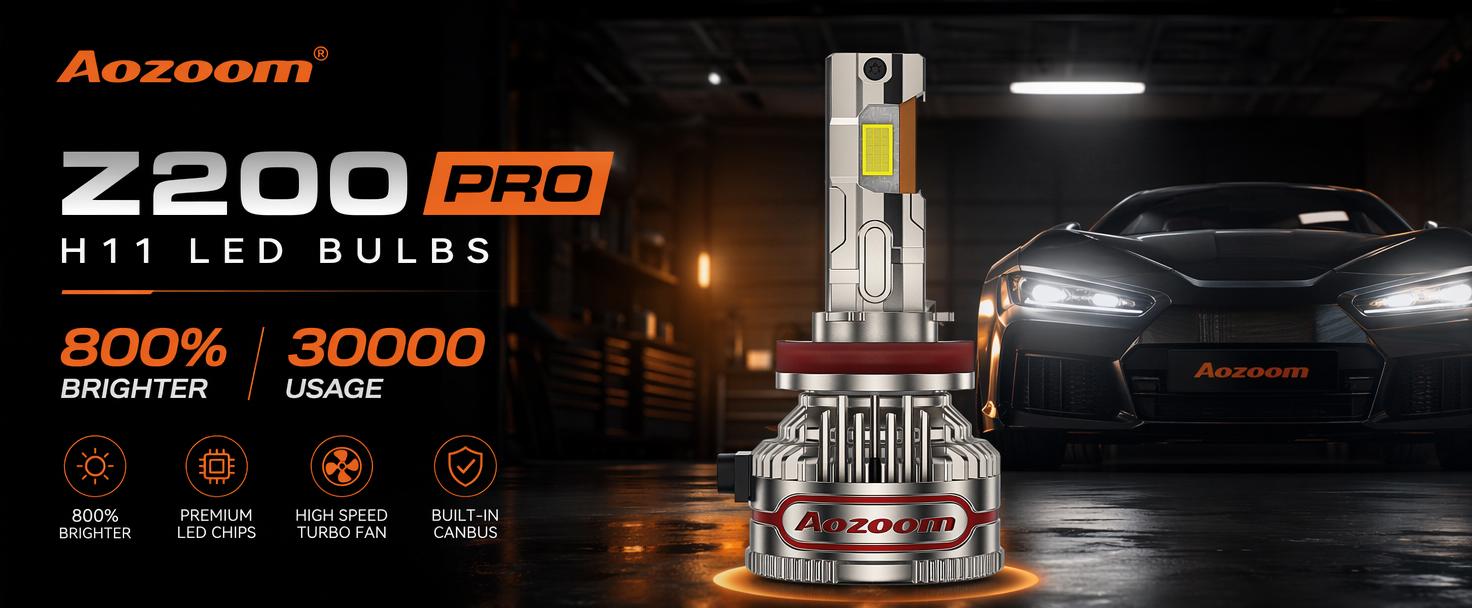 Aozoom Z-200 Pro Series H11 LED Bulbs, Brightness 16000LM 150W detail 1