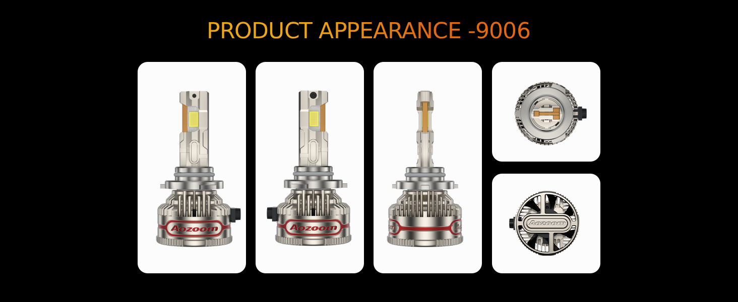 Aozoom Z-200 Pro Series 9006 LED Bulbs, Brightness 16000LM 150W detail 8
